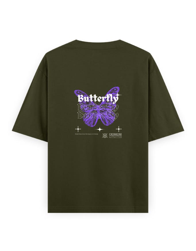 Women's Oversized Butterfly Graphic T-Shirt by Godswing