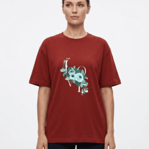 Godswing Women's Floral Love Graphic Stretch Cotton T-Shirt